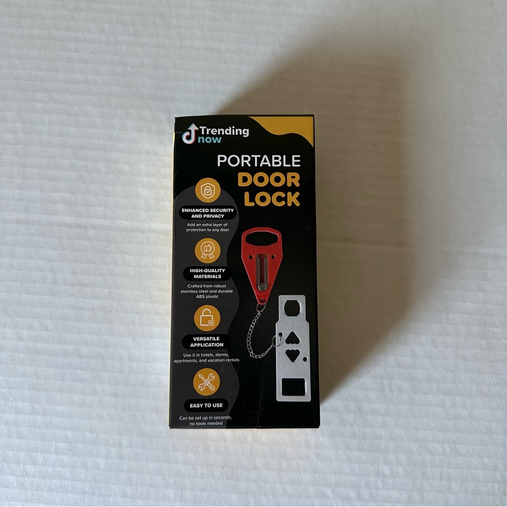 Portable Door Lock - Red and Black
